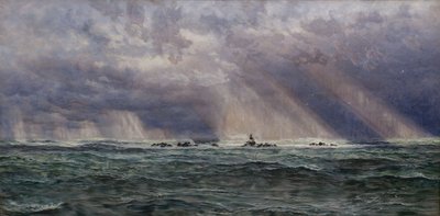 A North-West Gale off the Longships Lighthouse by John Brett